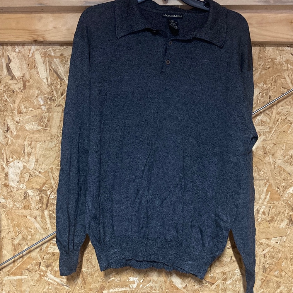 KEVOMAN/Gray Long Sleeve men silk sweater